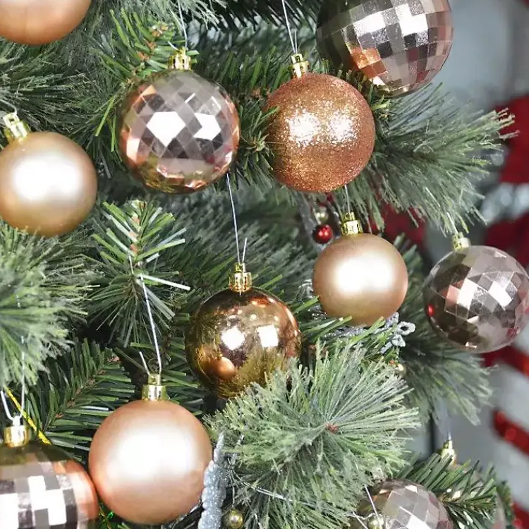 Discount Brown Shiny Matte Frosted 48-pc. Ornament Set Christmas Ornaments