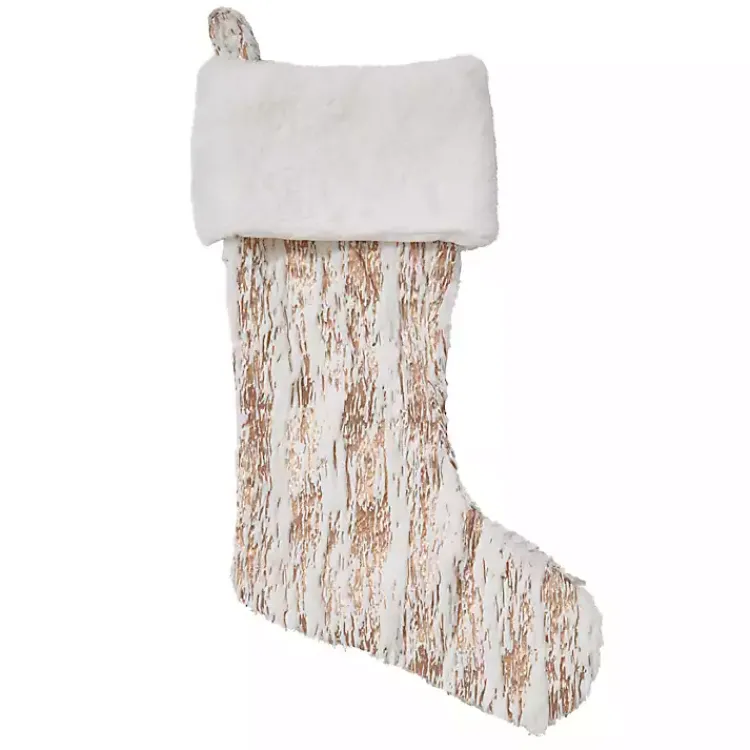 Best Gold Brushed Faux Fur Stocking Christmas Stockings & Stocking Holders