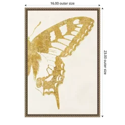 Kirklands Home Canvas Art|Gold Butterfly Wings Framed Canvas Art Print