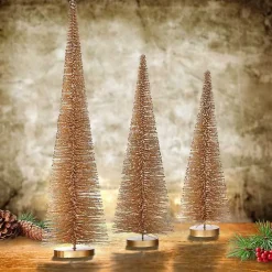 Outlet Cone Bristle Christmas Trees, Set of 3 Christmas Decorations