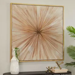 Kirklands Home Canvas Art|Gold Contemporary Burst Framed Canvas Art Print