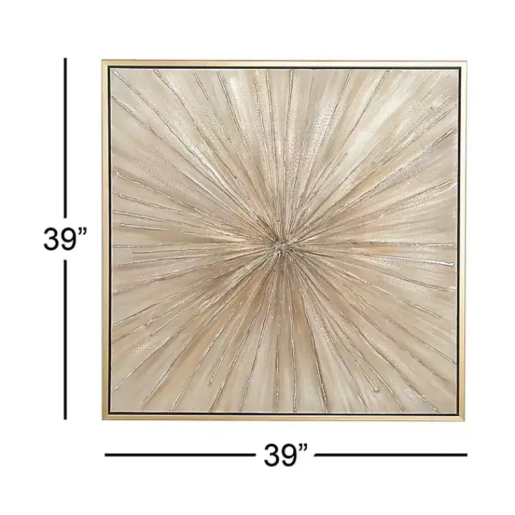 Kirklands Home Canvas Art|Gold Contemporary Burst Framed Canvas Art Print