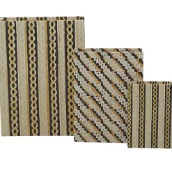 New Gold Faux Leather Chain Link Book Boxes, Set of 3 Baskets & Boxes