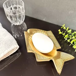 Kirklands Home Bathroom Accessories|Fish Soap Dishes, Set of 2 Gold