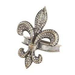 Kirklands Home Table Linens|Gold Fleur-De-Lis Napkin Rings, Set of 4