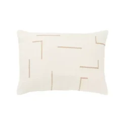 Gold Geometric Woven Lines Throw Pillow Pillows