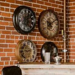 Kirklands Home Clocks|Gold Gilded Frame Round Wall Clock