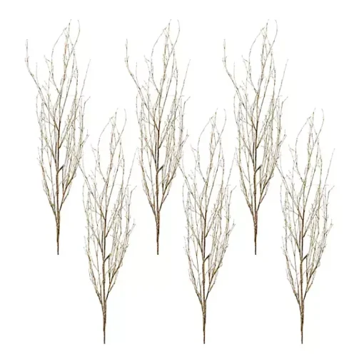 Clearance Glitter Branch Stems, Set of 6 Christmas Arrangements & Garland