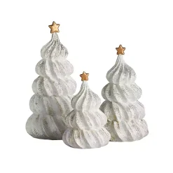 Best Gold Glitter Meringue Christmas Trees, Set of 3 Christmas Decorations