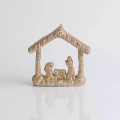Clearance Glitter Nativity Scene Christmas Ornament Christmas Ornaments