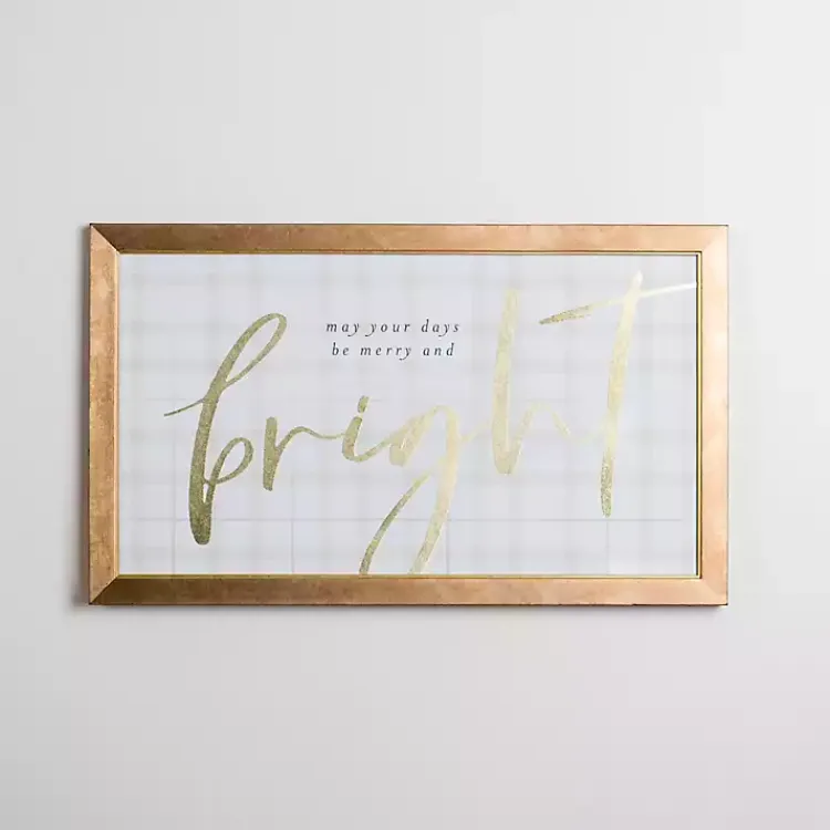 New Gold May Your Days Be Merry & Bright Wall Plaque Christmas Art & Wall Decor