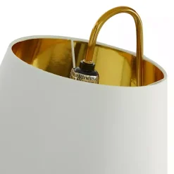 Kirklands Home Table Lamps|Gold Metal and Faux Silk Shade Table Lamp White