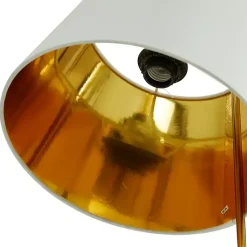 Kirklands Home Table Lamps|Gold Metal and Faux Silk Shade Table Lamp White