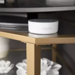 Kirklands Home Tv Stands & Media Consoles|Metal and Glass Corner TV Stand Gold