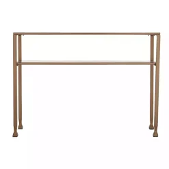 Kirklands Home Console Tables|Metal and Tempered Glass Console Table Gold