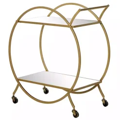 Kirklands Home Kitchen Islands & Bar Carts|Gold Metal Circular Bar Cart