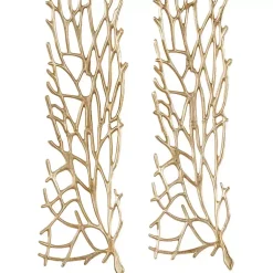 Kirklands Home Wall Plaques|Metal Coral Panel Wall Plaques, Set of 2 Gold