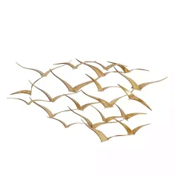 Kirklands Home Wall Plaques|Metal Flock of Birds Wall Plaque Gold