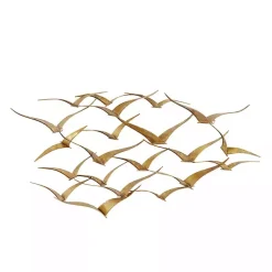 Kirklands Home Wall Plaques|Metal Flock of Birds Wall Plaque Gold