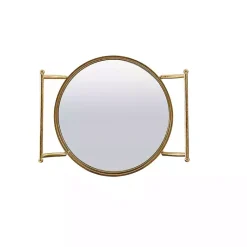 Kirklands Home Kitchen Islands & Bar Carts|Gold Metal Frame Bar Cart with Mirrored Shelves