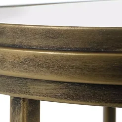 Kirklands Home Accent & End Tables|Metal Mirror Top 2-pc. Nesting Side Table Set Gold