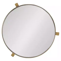 Kirklands Home Accent & End Tables|Metal Mirrored Tabletop Aguilar Drink Table Gold