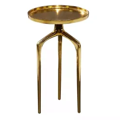 Kirklands Home Accent & End Tables|Metal Round Tripod Accent Table Gold