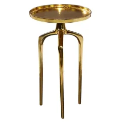 Kirklands Home Accent & End Tables|Metal Round Tripod Accent Table Gold