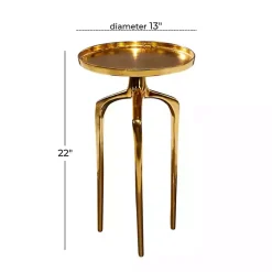 Kirklands Home Accent & End Tables|Metal Round Tripod Accent Table Gold