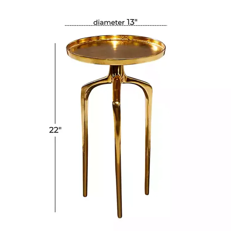 Kirklands Home Accent & End Tables|Metal Round Tripod Accent Table Gold