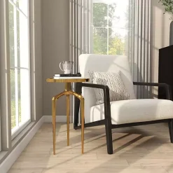 Kirklands Home Accent & End Tables|Metal Round Tripod Accent Table Gold