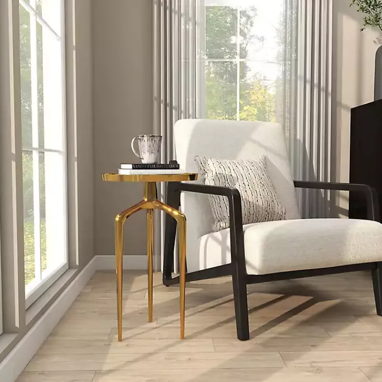 Kirklands Home Accent & End Tables|Metal Round Tripod Accent Table Gold
