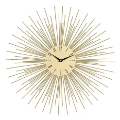 Kirklands Home Clocks|Gold Metal Sunburst Wall Clock