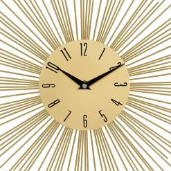 Kirklands Home Clocks|Gold Metal Sunburst Wall Clock