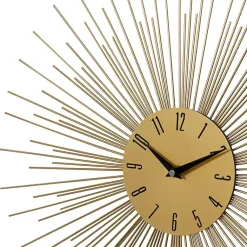 Kirklands Home Clocks|Gold Metal Sunburst Wall Clock
