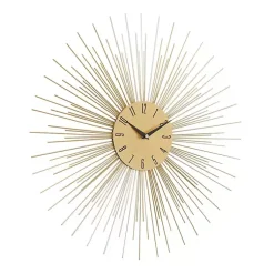 Kirklands Home Clocks|Gold Metal Sunburst Wall Clock