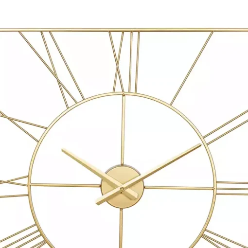Kirklands Home Clocks|Minimal Square Open Face Clock Gold