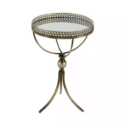 Kirklands Home Accent & End Tables|Mirror Top Metal Accent Table Gold