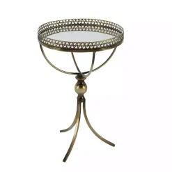 Kirklands Home Accent & End Tables|Mirror Top Metal Accent Table Gold