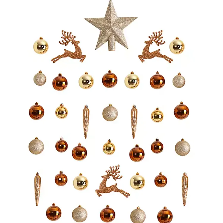 Hot 40-pc. Christmas Ornament & Star Topper Set Christmas Ornaments