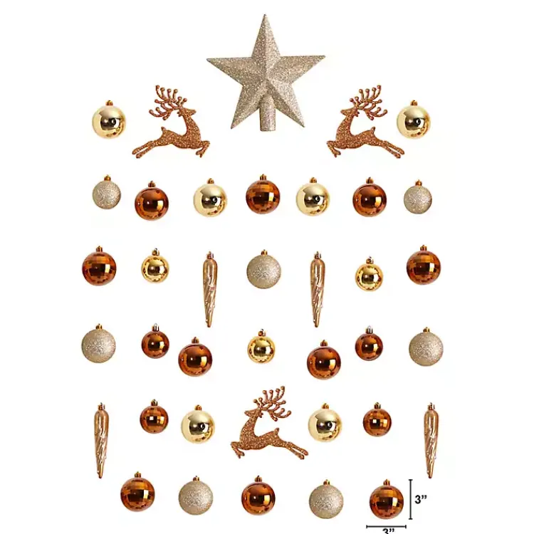Hot 40-pc. Christmas Ornament & Star Topper Set Christmas Ornaments