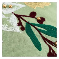 New Gold Poinsettia Christmas Throw Pillow Pillows