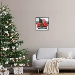 Outlet Gold Pup in a Red Truck Framed Art Print Christmas Art & Wall Decor