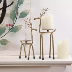 Reindeer Pillar Candle Holder, 10 in. Christmas Decorations