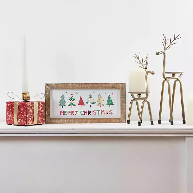 Outlet Reindeer Pillar Candle Holder, 13 in. Christmas Decorations