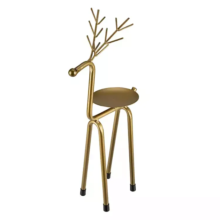 Outlet Reindeer Pillar Candle Holder, 13 in. Christmas Decorations