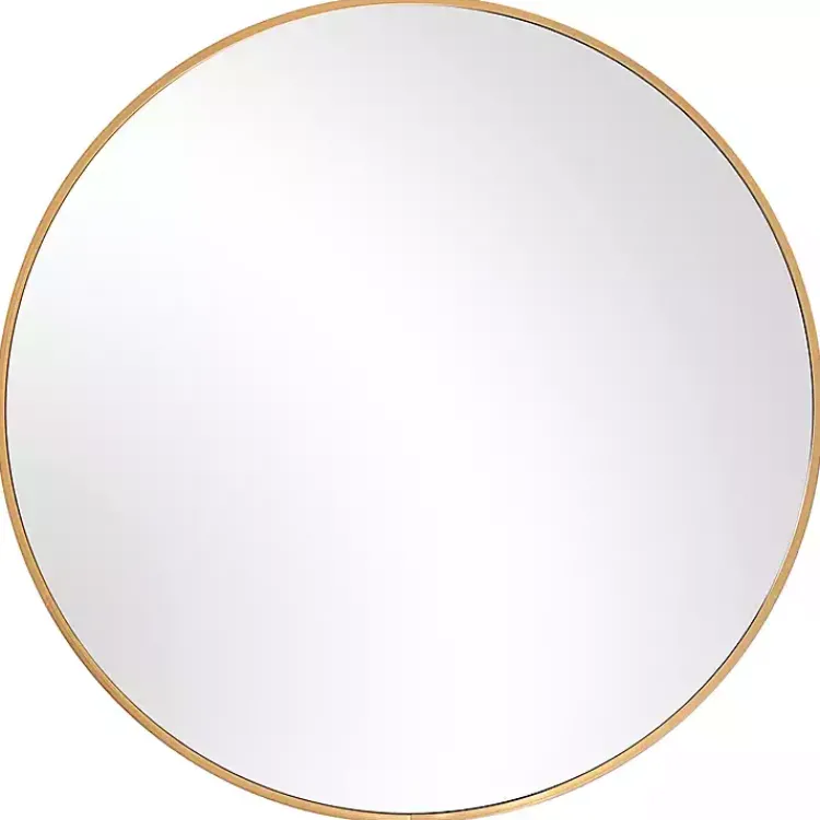 Kirklands Home Framed Mirrors|Round Simple Frame Medium Wall Mirror Gold