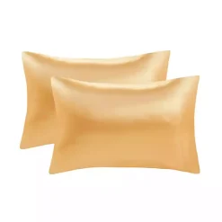 Kirklands Home Bed Sheets|Satin Standard 2-pc. Pillow Case Set Gold