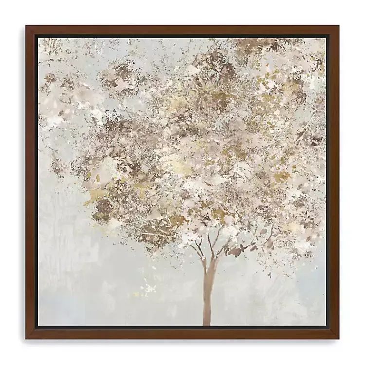 Kirklands Home Framed Art|Gold Shimmering Tree Framed Canvas Art Print