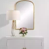 Kirklands Home Framed Mirrors|Gold Simple Round Top Wall Mirror